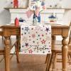 Artoid Mode Patriotic Freedom Stars 4th of July Table Runner, Memorial Day Holiday Kitchen Dining Table Decor for Indoor Outdoor Home Party Decoration 13 x 72 Inch(Cream)