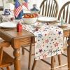 Artoid Mode Patriotic Freedom Stars 4th of July Table Runner, Memorial Day Holiday Kitchen Dining Table Decor for Indoor Outdoor Home Party Decoration 13 x 72 Inch(Cream)