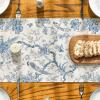 Artoid Mode Peacock Flower Chinoiserie Pompon Fall Table Runner, Seasonal Modern Kitchen Dining Table Decoration for Home Party Decor 13×72 Inch(Blue/White)