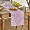 Artoid Mode Pink Bloom Flowers Butterfly Spring Table Runner, Seasonal Holiday Kitchen Dining Table Decoration for Home Party Indoor 13×72 Inch(Purple)
