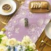 Artoid Mode Pink Bloom Flowers Butterfly Spring Table Runner, Seasonal Holiday Kitchen Dining Table Decoration for Home Party Indoor 13×72 Inch(Purple)