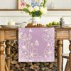 Artoid Mode Pink Bloom Flowers Butterfly Spring Table Runner, Seasonal Holiday Kitchen Dining Table Decoration for Home Party Indoor 13×72 Inch(Purple)