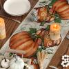 Artoid Mode Polka Dot Pumpkins Vine Fall Table Runner, Seasonal Autumn Thanksgiving Kitchen Dining Table Decoration for Home Party Decor 13×72 Inch(Light-colored Wood)