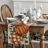 Artoid Mode Polka Dot Pumpkins Vine Fall Table Runner, Seasonal Autumn Thanksgiving Kitchen Dining Table Decoration for Home Party Decor 13×72 Inch(Light-colored Wood)