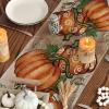 Artoid Mode Polka Dot Pumpkins Vine Fall Table Runner, Seasonal Autumn Thanksgiving Kitchen Dining Table Decoration for Home Party Decor 13×72 Inch(Wood)