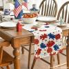 Artoid Mode Poppy Floral Bee 4th of July Patriotic Memorial Day Table Runner, Independence Day Kitchen Dining Table Decoration for Home Party Decor 13×72 Inch