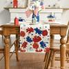 Artoid Mode Poppy Floral Bee 4th of July Patriotic Memorial Day Table Runner, Independence Day Kitchen Dining Table Decoration for Home Party Decor 13×72 Inch