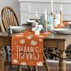Artoid Mode Pumpkins Give Thanks Turkey Thanksgiving Table Runner, Pumpkin Pie Fall Kitchen Dining Table Decoration for Home Party Decor 13×72 Inch