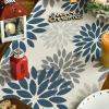 Artoid Mode Purple Dahlia Floral Pinnata Mardi Gras Table Runner, Carnival Seasonal Kitchen Dining Table Decoration for Home Party Decor 13×72 Inch(Blue/Grey/Silver)