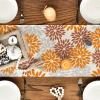 Artoid Mode Purple Dahlia Floral Pinnata Mardi Gras Table Runner, Carnival Seasonal Kitchen Dining Table Decoration for Home Party Decor 13×72 Inch(Orange/Brown/Grey)