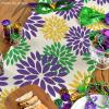 Artoid Mode Purple Dahlia Floral Pinnata Mardi Gras Table Runner, Carnival Seasonal Kitchen Dining Table Decoration for Home Party Decor 13×72 Inch(Purple)