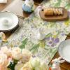 Artoid Mode Rabbits Ducks Floral Leaves Easter Table Runner, Seasonal Spring Kitchen Dining Table Decoration for Home Party Decor 13×72 Inch(Beige)