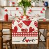 Artoid Mode Red Buffalo Plaid Love Heart Valentine’s Table Runner, Anniversary Kitchen Dining Table Decoration for Home Party Decor 13×72 Inch(Red)