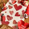 Artoid Mode Red Buffalo Plaid Love Heart Valentine’s Table Runner, Anniversary Kitchen Dining Table Decoration for Home Party Decor 13×72 Inch(Red)