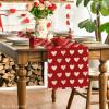Artoid Mode Red Love Heart Valentine’s Day Table Runner, Seasonal Anniversary Kitchen Dining Table Decoration for Indoor Home Party 13×72 Inch(Red)