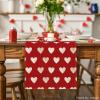 Artoid Mode Red Love Heart Valentine’s Day Table Runner, Seasonal Anniversary Kitchen Dining Table Decoration for Indoor Home Party 13×72 Inch(Red)