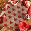 Artoid Mode Red Love Heart Valentine’s Day Table Runner, Seasonal Anniversary Kitchen Dining Table Decoration for Indoor Home Party 13×72 Inch(Wood)