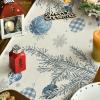 Artoid Mode Red Pine Trees Merry Christmas Table Runner, Winter Xmas Holiday Kitchen Dining Table Decoration for Home Party Decor 13×72 Inch(Blue)
