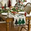 Artoid Mode Red Pine Trees Merry Christmas Table Runner, Winter Xmas Holiday Kitchen Dining Table Decoration for Home Party Decor 13×72 Inch(Green)