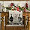 Artoid Mode Red Pine Trees Merry Christmas Table Runner, Winter Xmas Holiday Kitchen Dining Table Decoration for Home Party Decor 13×72 Inch(Grey)