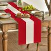 Artoid Mode Red Stripes 2025 New Year Christmas Table Runner, Seasonal Winter Holiday Kitchen Dining Table Decoration for Home Party Decor 13×72 Inch(Red/Beige)