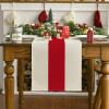 Artoid Mode Red Stripes 2025 New Year Christmas Table Runner, Seasonal Winter Holiday Kitchen Dining Table Decoration for Home Party Decor 13×72 Inch(White/Red/White)