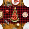Artoid Mode Red and Black Buffalo Plaid Believe Table Runner, Seasonal Winter Christmas Holiday Kitchen Dining Table Decoration for Indoor Outdoor Home Party Decor 13 x 72 Inch(Red / Black)
