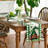 Artoid Mode Shamrock Lucky Buffalo Plaid Gnomes St. Patrick’s Day Table Runner, Kitchen Dining Table Decor for Outdoor Home Party Decor 13 x 72 Inch(White/Green)
