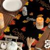 Artoid Mode Turkey Give Thanks Thanksgiving Table Runner, Seasonal Fall Autumn Kitchen Dining Table Decoration for Home Party Decor 13×72 Inch(Black)