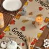 Artoid Mode Turkey Give Thanks Thanksgiving Table Runner, Seasonal Fall Autumn Kitchen Dining Table Decoration for Home Party Decor 13×72 Inch(Brown)