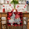 Artoid Mode Watercolor Buffalo Plaid Hearts Gnomes Love Valentine’s Day Table Runner, Seasonal Anniversary Wedding Holiday Kitchen Dining Table Decoration for Indoor Outdoor Home Decor 13 x 72 Inch(Red / Black)