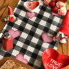 Artoid Mode Watercolor Buffalo Plaid Hearts Gnomes Love Valentine’s Day Table Runner, Seasonal Anniversary Wedding Holiday Kitchen Dining Table Decoration for Indoor Outdoor Home Decor 13 x 72 Inch(Pink)