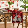 Artoid Mode Watercolor Buffalo Plaid Hearts Gnomes Love Valentine’s Day Table Runner, Seasonal Anniversary Wedding Holiday Kitchen Dining Table Decoration for Indoor Outdoor Home Decor 13 x 72 Inch(Red / Black)