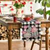 Artoid Mode Watercolor Buffalo Plaid Hearts Gnomes Love Valentine’s Day Table Runner, Seasonal Anniversary Wedding Holiday Kitchen Dining Table Decoration for Indoor Outdoor Home Decor 13 x 72 Inch(Pink)