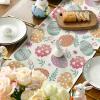 Artoid Mode Watercolour Easter Eggs Table Runner, Seasonal Spring Kitchen Dining Table Decoration for Home Party Decor 13×72 Inch(Pink)