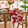 Artoid Mode White Pink Love Heart Valentine’s Day Table Runner, Holiday Anniversary Kitchen Dining Table Decoration for Home Party Decor 13×72 Inch(Black)