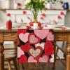 Artoid Mode White Pink Love Heart Valentine’s Day Table Runner, Holiday Anniversary Kitchen Dining Table Decoration for Home Party Decor 13×72 Inch(Black)