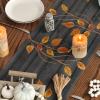Artoid Mode Wood Gnomes Pumpkins Sunflower Leaves Fall Table Runner, Seasonal Autumn Kitchen Dining Table Decoration for Home Party Decor 13×72 Inch(Black)
