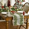 Artoid Mode Xmas Trees Snowflakes Christmas Table Runner, Seasonal Winter Holiday Kitchen Dining Table Decoration for Home Party Decor 13×72 Inch(Green/Beige)