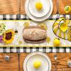 Artoid Mode Yellow Buffalo Plaid Sunflower Gnome Bee Summer Table Runner, Spring Kitchen Dining Table Decoration for Home Party Decor 13×72 Inch(Black)