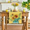 Artoid Mode Yellow Hello Sunshine Sunflower Summer Table Runner, Spring Seasonal Anniversary Holiday Kitchen Dining Table Decoration for Indoor Outdoor Home Party Decor 13 x 72 Inch(Yellow)