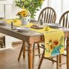 Artoid Mode Yellow Hello Sunshine Sunflower Summer Table Runner, Spring Seasonal Anniversary Holiday Kitchen Dining Table Decoration for Indoor Outdoor Home Party Decor 13 x 72 Inch(Yellow)