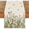 Artoid Mode Antique Herbs and Wild Flowers Summer Table Runner, Spring Fall Kitchen Dining Table Decoration for Home Party 13×72 Inch(Off White)