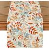 Artoid Mode Beige Eucalyptus Leaves Fall Table Runner, Seasonal Autumn Kitchen Dining Table Decoration for Outdoor Home Party 13×72 Inch(Beige)