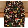 Artoid Mode Beige Modern Mushroom Table Runner, Seasonal Botanic Farmhouse Kitchen Dining Table Decoration for Home Party Decor 13×72 Inch(Black)