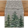 Artoid Mode Beige Pine Tree Snowflake Merry Christmas Table Runner, Seasonal Winter Xmas Holiday Kitchen Dining Table Decoration for Home Party Decor 13 x 72 Inch(Green)