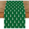 Artoid Mode Beige Xmas Tree Christmas Table Runner, Seasonal Winter Kitchen Dining Table Decoration for Home Party Decor 13×72 Inch(Green)