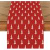 Artoid Mode Beige Xmas Tree Christmas Table Runner, Seasonal Winter Kitchen Dining Table Decoration for Home Party Decor 13×72 Inch(Red)