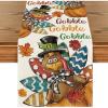 Artoid Mode Black Gobble Turkey Pumpkin Thanksgiving Table Runner, Fall Autumn Harvest Kitchen Dining Table Decoration for Home Party Decor 13×72 Inch(Beige)