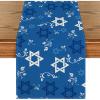 Artoid Mode Blue Hexagram Hanukkah Table Runner, Star of David Jewish Menorah Passover Holiday Kitchen Dining Table Decoration for Indoor Outdoor Home Party Decor 13 x 72 Inch(Blue)